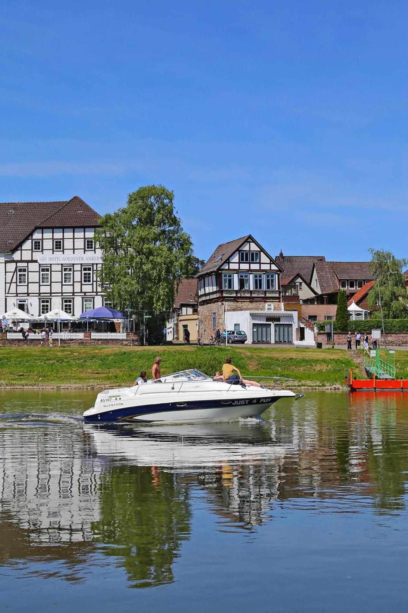 Ferienwohnungen Am Weserstrand Bodenwerder Exteriör bild